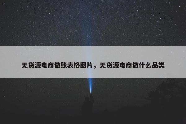 无货源电商做账表格图片，无货源电商做什么品类