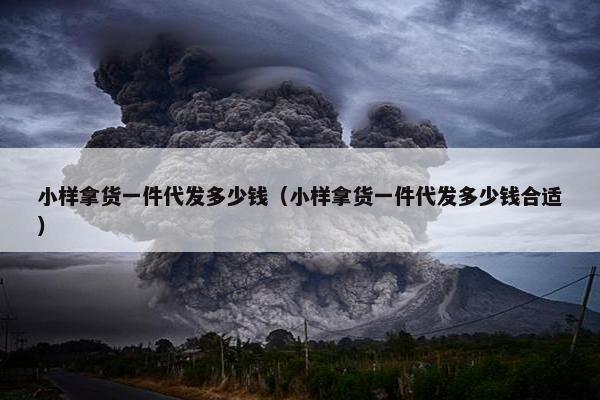 小样拿货一件代发多少钱（小样拿货一件代发多少钱合适）