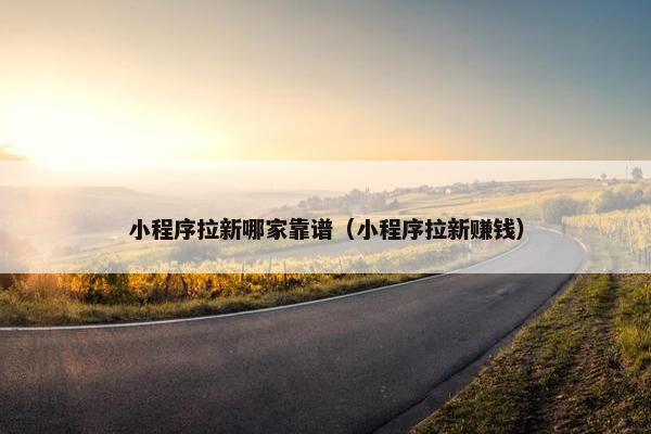 小程序拉新哪家靠谱（小程序拉新赚钱）