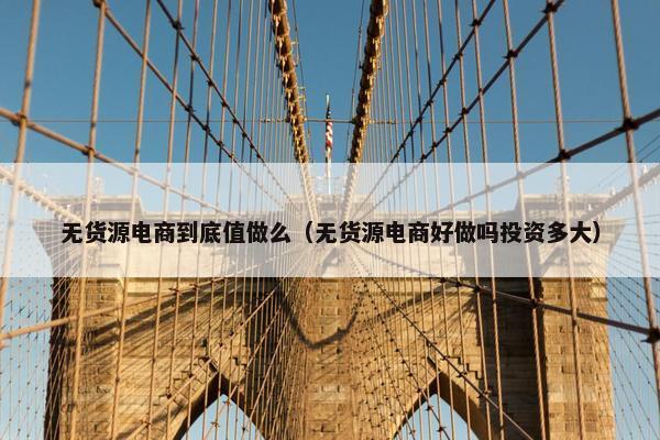 无货源电商到底值做么（无货源电商好做吗投资多大）