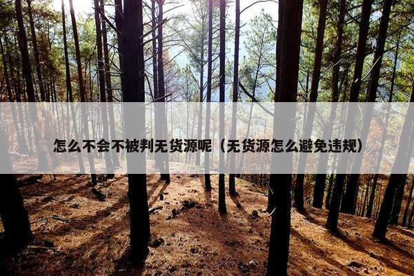 怎么不会不被判无货源呢（无货源怎么避免违规）