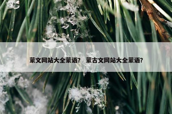 蒙文网站大全蒙语？ 蒙古文网站大全蒙语？