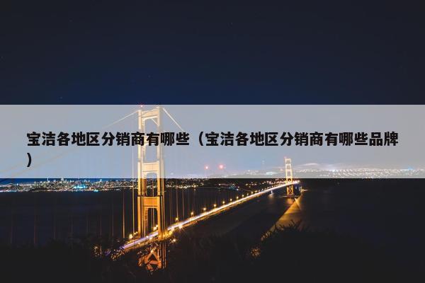 宝洁各地区分销商有哪些（宝洁各地区分销商有哪些品牌）