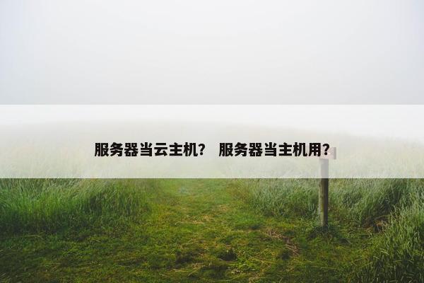 服务器当云主机？ 服务器当主机用？