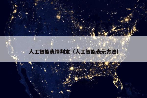 人工智能表情判定（人工智能表示方法）