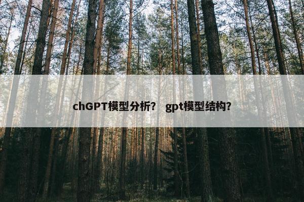 chGPT模型分析？ gpt模型结构？