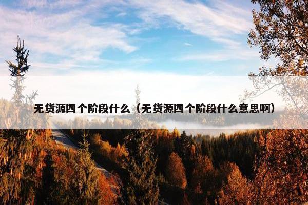 无货源四个阶段什么（无货源四个阶段什么意思啊）