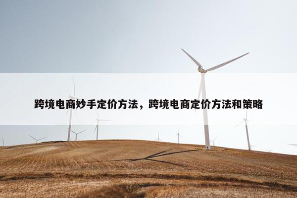 跨境电商妙手定价方法，跨境电商定价方法和策略