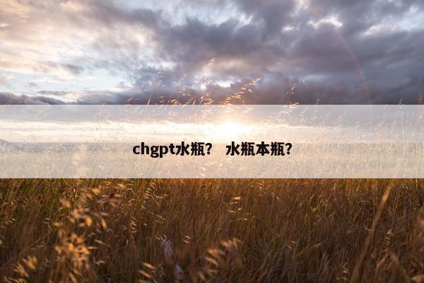 chgpt水瓶？ 水瓶本瓶？