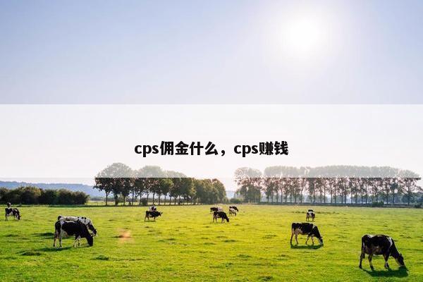 cps佣金什么，cps赚钱