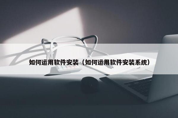 如何运用软件安装（如何运用软件安装系统）