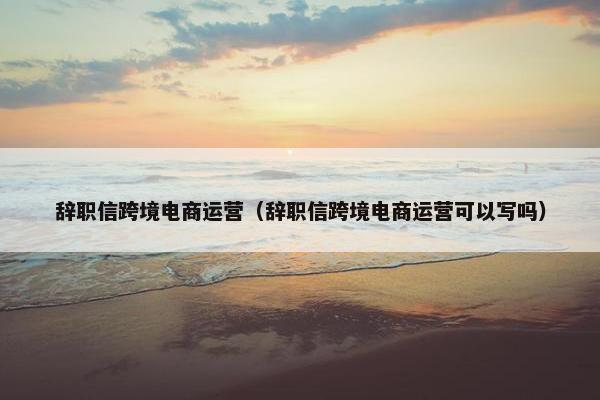 辞职信跨境电商运营（辞职信跨境电商运营可以写吗）