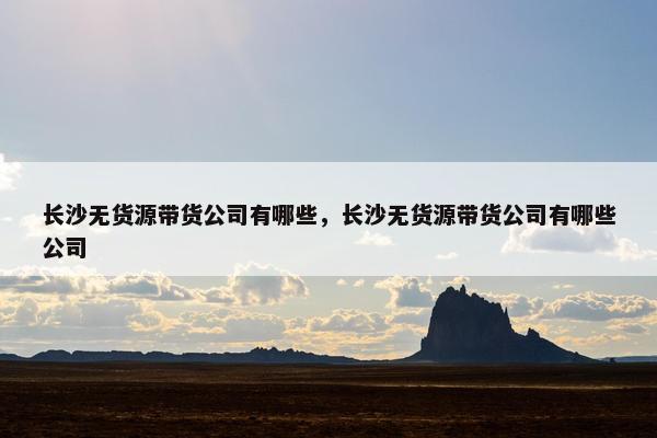 长沙无货源带货公司有哪些，长沙无货源带货公司有哪些公司