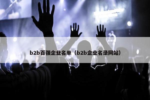 b2b百强企业名单（b2b企业名录网站）