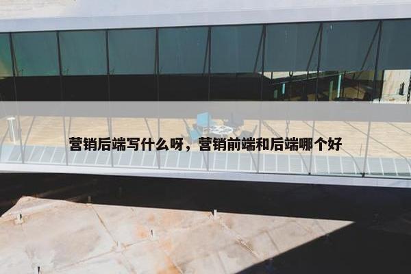 营销后端写什么呀，营销前端和后端哪个好