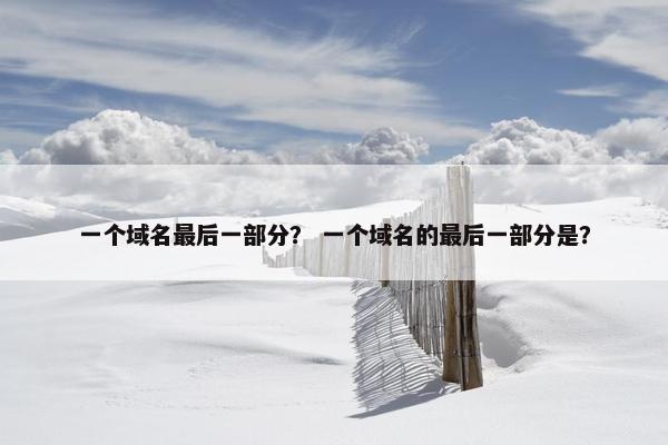 一个域名最后一部分？ 一个域名的最后一部分是？
