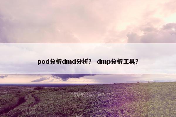 pod分析dmd分析？ dmp分析工具？