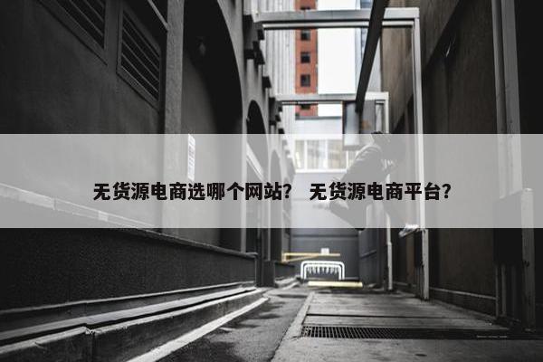 无货源电商选哪个网站？ 无货源电商平台？