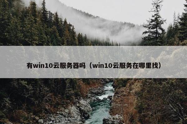有win10云服务器吗（win10云服务在哪里找）