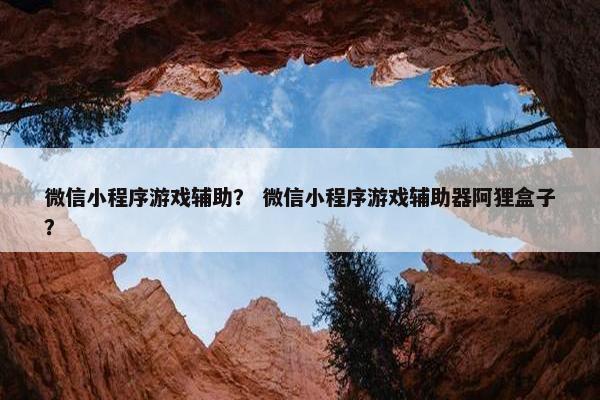 微信小程序游戏辅助？ 微信小程序游戏辅助器阿狸盒子？